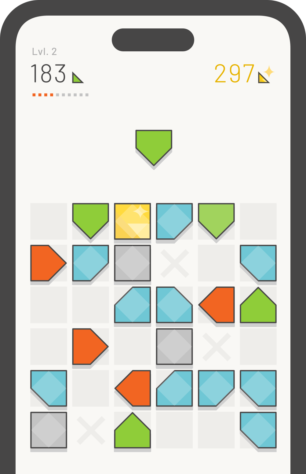 Cutting Corners gameplay on an iPhone